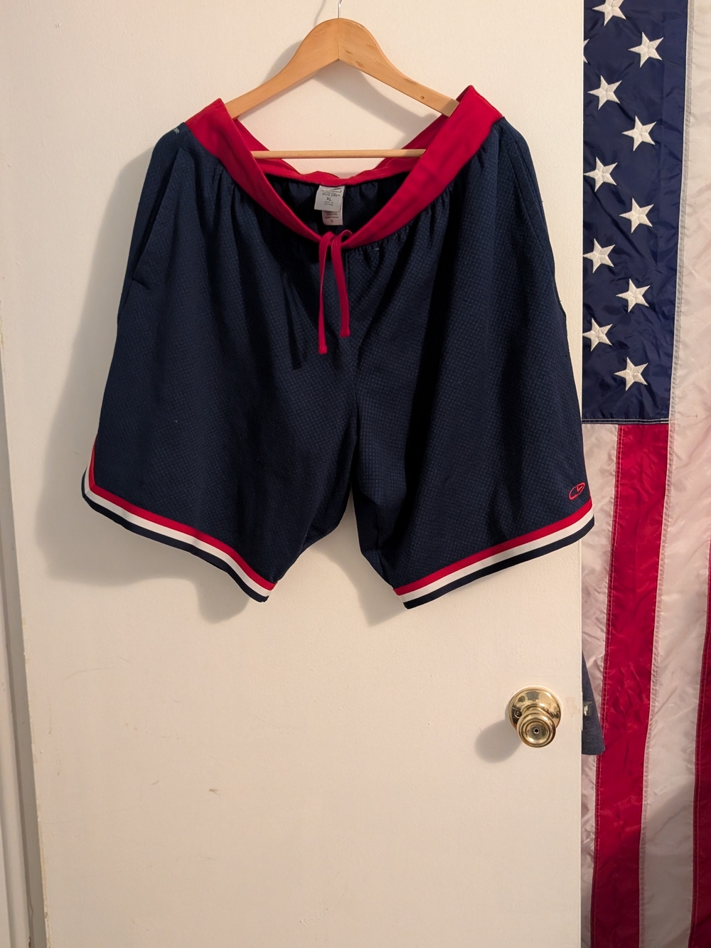 Champion Navy Athletic Shorts with Red Trim
